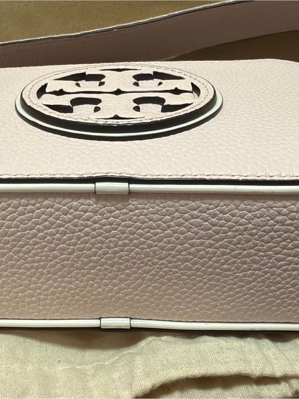 Tory Burch Light Pink Pebbled Leather Crossbody